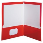 Oxford High Gloss Laminated Paperboard Folder, 100-Sheet Capacity, Red, 25/Box OXF51711