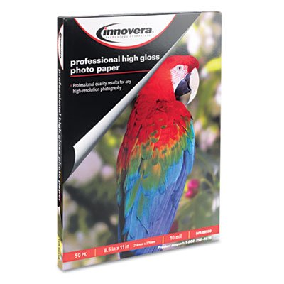 IVR99550 High-Gloss Photo Paper, 8-1/2 x 11, 50 Sheets/Pack IVR99550