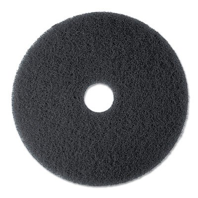 3M High Productivity Floor Pad 7300, 17" Diameter, Black, 5/Carton MMM08275