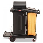 9T7500 High-Security Healthcare Cleaning Cart, 22w x 48-1/4d x 53-1/2h, Black RCP9T7500BK
