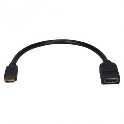 QVS High Speed HDMI Female to Mini HDMI Male Digital A/V HD Camera Conversion Cable HDAC-MF