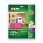 Avery High-Vis Removable Laser/Inkjet ID Labels, 2 x 4, Asst. Neon, 120/Pack AVE6481