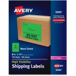 Avery High-Visibility Neon Shipping Labels 5940