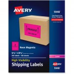 Avery High-Visibility Neon Shipping Labels 5948