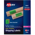 Avery High-Visibility Neon Shipping Labels 5964
