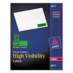 Avery High Visibility Rectangle Laser Labels, 1 x 2 5/8, Neon Green, 750/Pack AVE5971