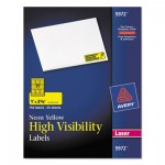 Avery High Visibility Rectangle Laser Labels, 1 x 2 5/8, Neon Yellow, 750/Pack AVE5972
