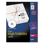 Avery High Visibility Round Laser Labels, 2 1/2" dia, White, 300/Pack AVE5294