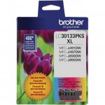 Brother High Yield 3 Pack of Color Ink (C/M/Y) LC30133PKS