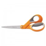 Fiskars 01-009881 Home And Office Scissors, 8" Length, Softgrip Handle, Orange/Gray FSK01009881