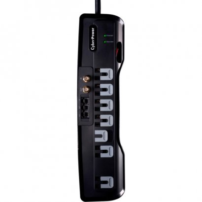 CyberPower Home Theater 7-Outlets Surge Suppressor 6FT Cord and AV protection CSHT706TC