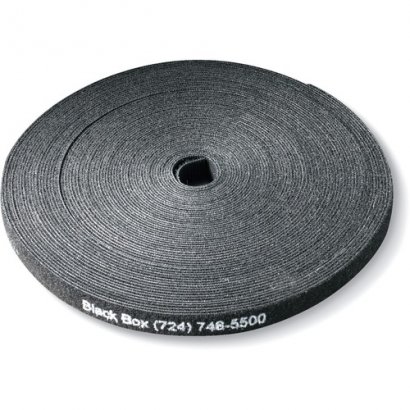 Black Box Hook and Loop Bundle Wrap - 5/8" (1.5-cm) Wide, Black, 75-ft. (22.8-m) FT9550A