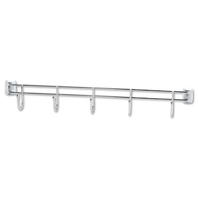 ALESW59HB424SR Hook Bars For Wire Shelving, Five Hooks, 24" Deep, Silver, 2 Bars/Pack ALESW59HB424SR