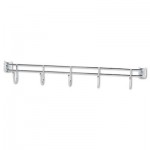 ALESW59HB424SR Hook Bars For Wire Shelving, Five Hooks, 24" Deep, Silver, 2 Bars/Pack ALESW59HB424SR