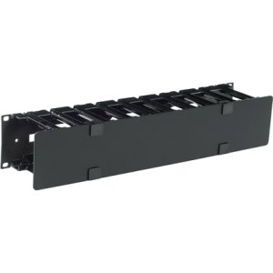 APC Horizontal Cable Manager, 2U x 4" Deep, Single-Sided with Cover AR8600A