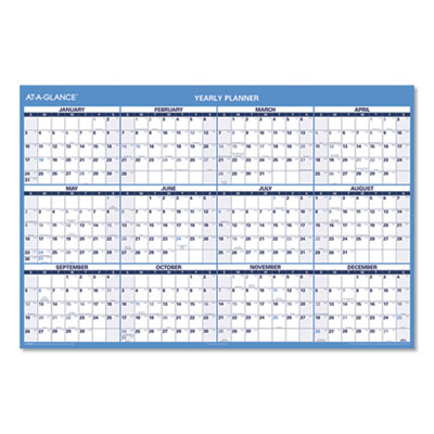 At-A-Glance Horizontal Erasable Wall Planner, 48 x 32, Blue/White, 2021 AAGPM30028