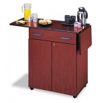 Safco Hospitality Service Cart, One-Shelf, 32-1/2w x 20-1/2d x 38-3/4h, Mahogany SAF8962MH