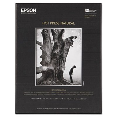 Hot Press Natural Fine Art Paper, 8-1/2 x 11, 25 Sheets EPSS042317