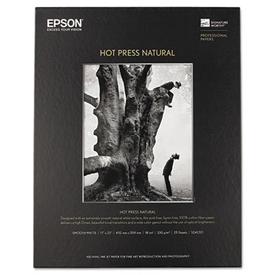 Hot Press Natural Fine Art Paper, 17 x 22, 25 Sheets EPSS042321