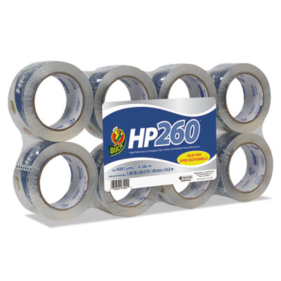 Duck HP260 Packaging Tape, 1.88" x 60yds, 3" Core, Clear, 8/Pack DUC0007424