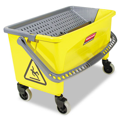 Rubbermaid Commercial HYGENE FGQ90088YEL HYGEN Press Wring Bucket for Microfiber Flat Mops, Yellow RCPQ90088YW