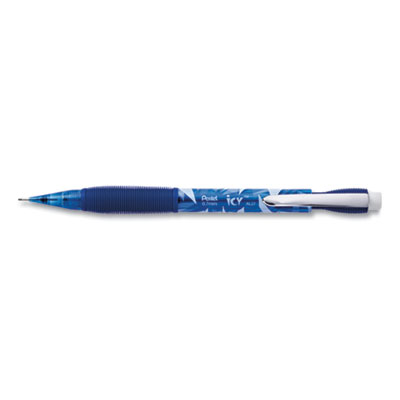 Pentel Icy Mechanical Pencil, 0.7 mm, HB (#2.5), Black Lead, Transparent Blue Barrel, Dozen PENAL27TC