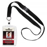 Durable 826819 ID/Security Card Holder Set, Vertical/Horizontal, Lanyard, Clear, 10/Pack DBL826819