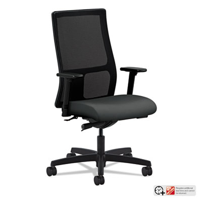 HON HIWM2.A.H.M.CU19.T.SB Ignition Series Mesh Mid-Back Work Chair, Iron Ore Fabric Upholstered Seat