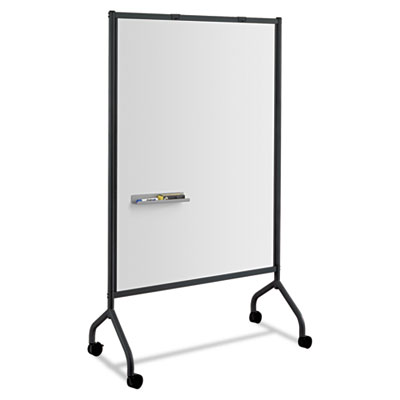 Safco Impromptu Magnetic Whiteboard Collaboration Screen, 42w x 21.5d x 72h, Black/White SAF8511BL