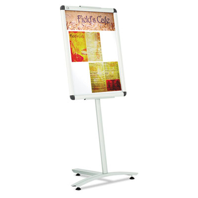 Quartet Improv Lobby Clip-Frame Pedestal Sign, 18 x 24 Frame, 54" High, Aluminum QRTLCF2418