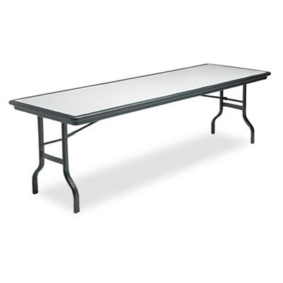 Iceberg IndestrucTables Resin Rectangular Folding Table, 96w x 30d x 29h, Granite/Black ICE65137