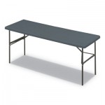 Iceberg IndestrucTables Too 1200 Series Folding Table, 72w x 24d x 29h, Charcoal ICE65387