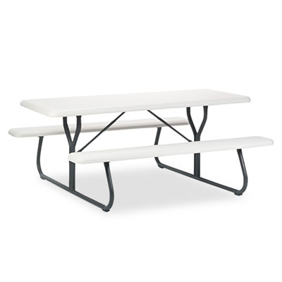 Iceberg IndestrucTables Too 1200 Series Resin Picnic Table, 72w x 30d, Platinum/Gray ICE65923