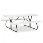 Iceberg IndestrucTables Too 1200 Series Resin Picnic Table, 72w x 30d, Platinum/Gray ICE65923