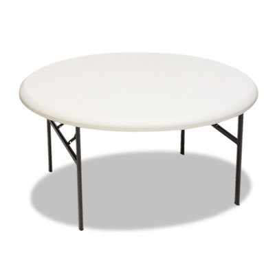 Iceberg IndestrucTables Too 1200 Series Resin Folding Table, 60 dia x 29h, Platinum ICE65263