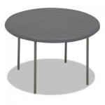 Iceberg IndestrucTables Too 1200 Series Resin Folding Table, 48 dia x 29h, Charcoal ICE65247