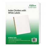 Office Essentials Index Dividers w/White Labels, 8-Tab, Letter, 5 Sets AVE11337