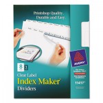 Avery Index Maker Print & Apply Clear Label Dividers w/White Tabs, 8-Tab, Letter AVE11417