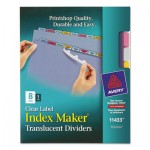 Avery Index Maker Print & Apply Clear Label Plastic Dividers, 8-Tab, Letter AVE11433