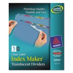 Avery Index Maker Print & Apply Clear Label Plastic Dividers, 5-Tab, Letter, 5 Sets AVE12452