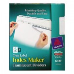 Avery Index Maker Print & Apply Clear Label Plastic Dividers, 5-Tab, Letter, 5 Sets AVE12449