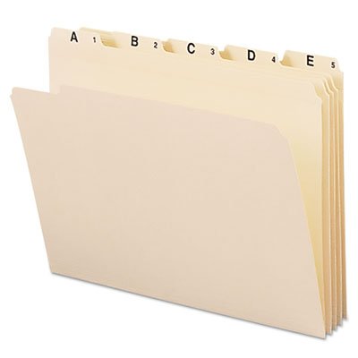 Smead Indexed File Folders, 1/5 Cut, Indexed A-Z, Top Tab, Letter, Manila, 25/Set SMD11777