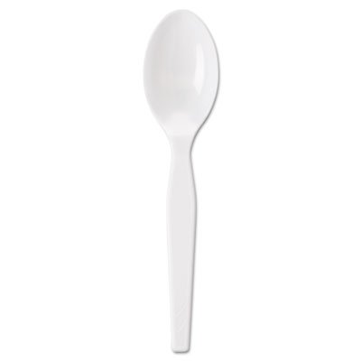 DIX TM23C7 Individually Wrapped Polystyrene Cutlery, Teaspoons, White, 1000/Carton DXETM23C7