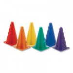 Champion Sports Indoor/Outdoor Flexible Cone Set, Vinyl, Assorted Colors, 6/Set CSITC9SET