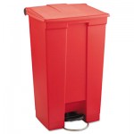 RCP 6146 RED Indoor Utility Step-On Waste Container, Rectangular, Plastic, 23gal, Red RCP6146RED
