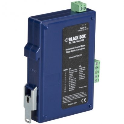 Industrial DIN Rail RS-232/RS-422/RS-485 Fiber Driver, Single-Mode MED102A