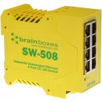 Brainboxes Industrial Ethernet 8 Port Switch DIN Rail Mountable SW-508-X50M