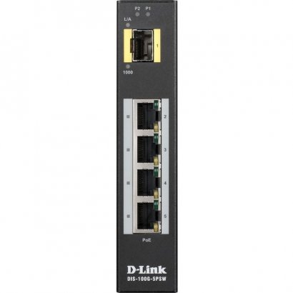 D-Link Industrial Gigabit Unmanaged PoE Switch with SFP Slot DIS-100G-5PSW