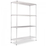 ALESW504818SR Industrial Heavy-Duty Wire Shelving Starter Kit, 4-Shelf, 48w x 18d x 72h,Silver ALESW504818SR