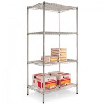 ALESW503624SR Industrial Heavy Duty Wire Shelving Starter Kit, 4-Shelf, 36w x 24d x 72h,Silver ALESW503624SR